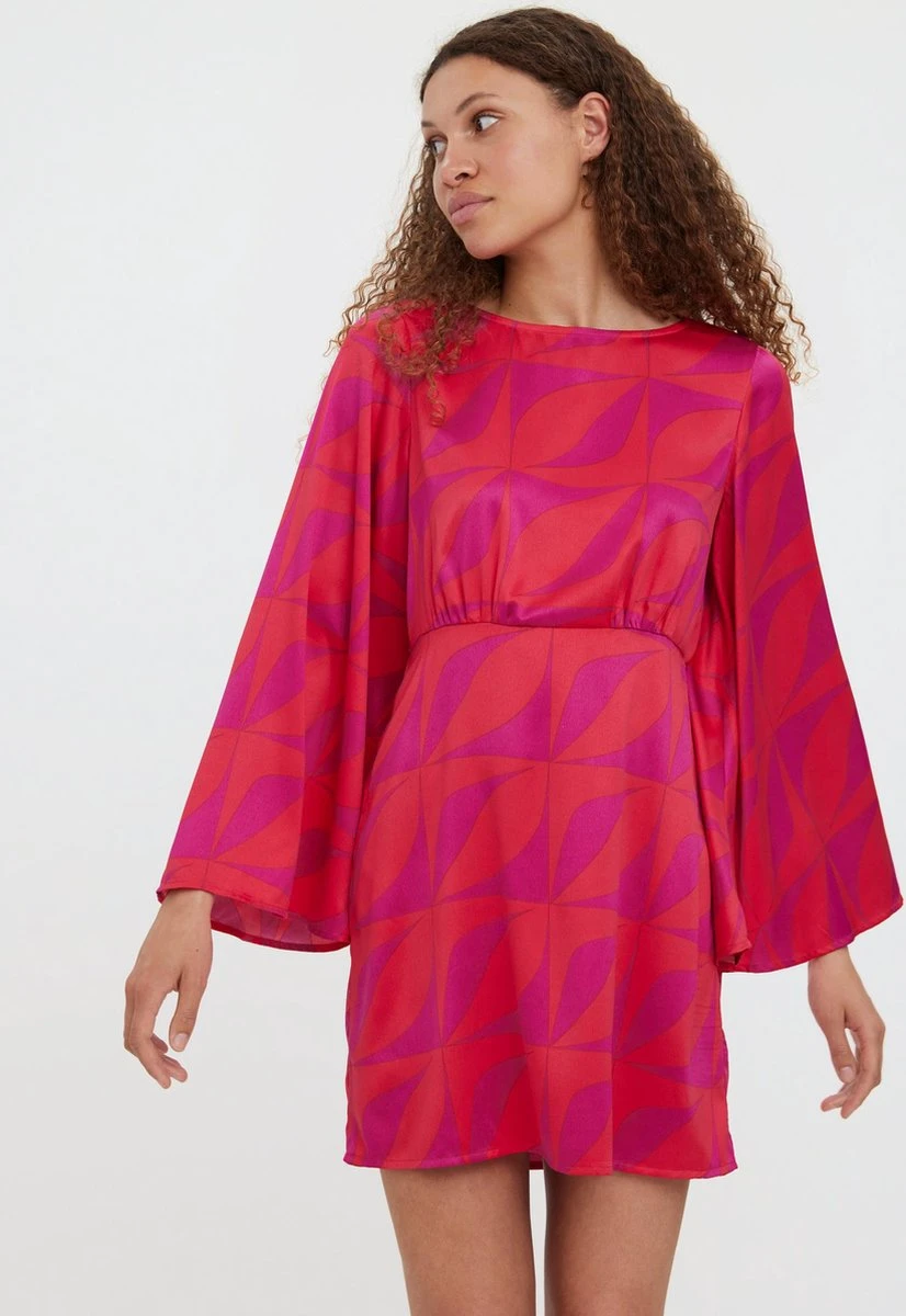 Vero Moda VMKYPRA LS MINI DRESS WVN Dames Jurk Love Potion - Maat S 4 Vero Moda VMKYPRA LS MINI DRESS WVN Dames Jurk Love Potion - Maat S - Afbeelding 4