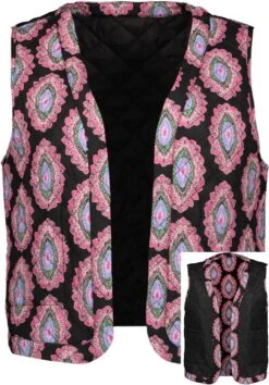 Vero Moda Vest Vmmaya Boho Vest Exp 10290892 Black/pink Yarro Dames Maat - M