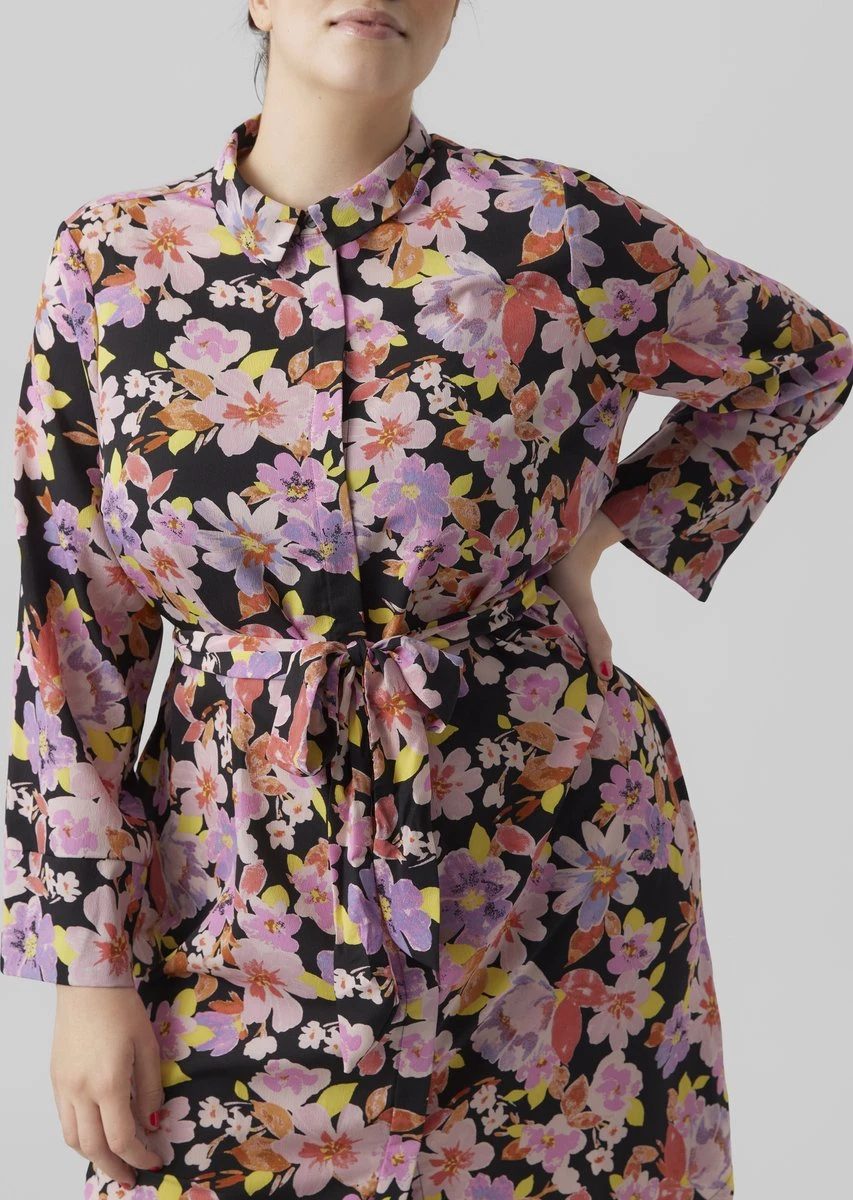 VERO MODA VMLUCIA LS ABK SHIRT DRESS WVN CUR Dames Jurk - Maat 46 4 VERO MODA VMLUCIA LS ABK SHIRT DRESS WVN CUR Dames Jurk - Maat 46 - Afbeelding 4