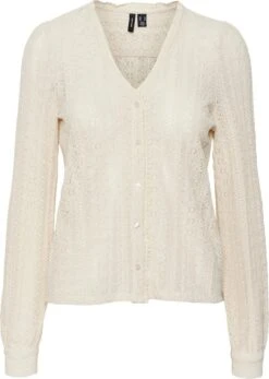 Vero Moda VMPIXI L/S LACE SHIRT WVN BTQ Dames Top Pristine - Maat M