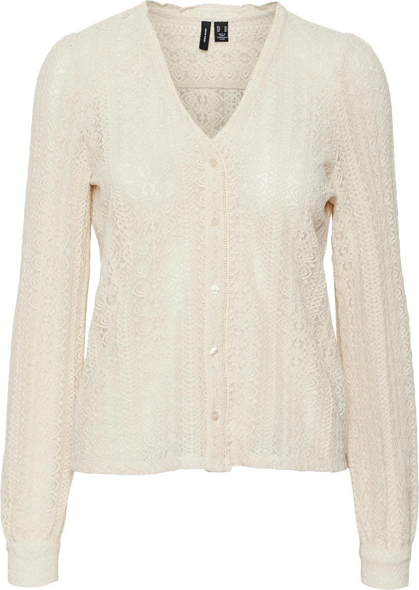 Vero Moda VMPIXI L/S LACE SHIRT WVN BTQ Dames Top Pristine - Maat M 1 Vero Moda VMPIXI L/S LACE SHIRT WVN BTQ Dames Top Pristine - Maat M