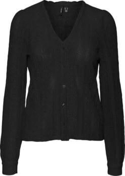 Vero Moda VMPIXI L/S LACE SHIRT WVN BTQ Dames Top Black - Maat XL