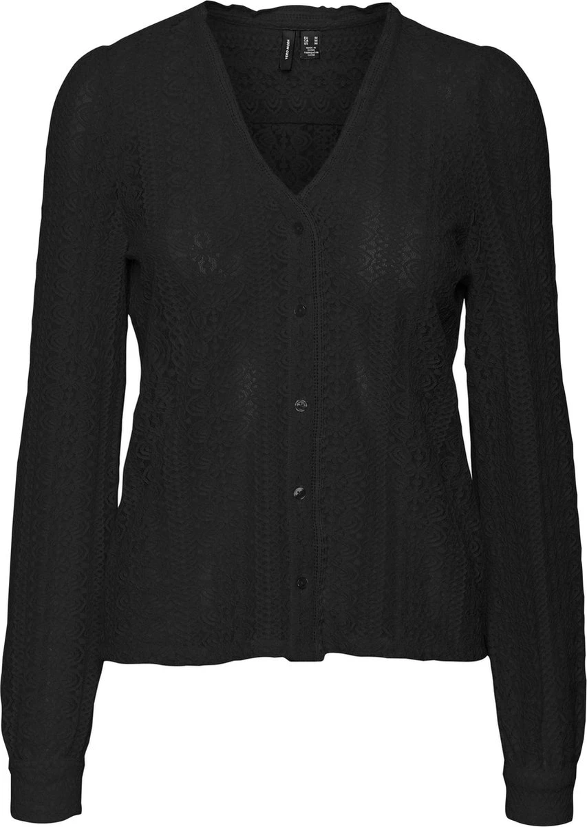 Vero Moda VMPIXI L/S LACE SHIRT WVN BTQ Dames Top Black - Maat L 1 Vero Moda VMPIXI L/S LACE SHIRT WVN BTQ Dames Top Black - Maat L