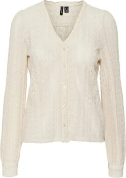 Vero Moda VMPIXI L/S LACE SHIRT WVN BTQ Dames Top Pristine - Maat XXL