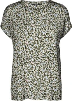 Vero Moda Aware VMAVA PLAIN SS TOP MULTI AOP GA Dames T-shirt - Maat S