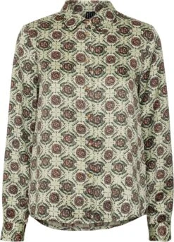 Vero Moda Blouse Vmpiaf L/s Shirt Top Wvn Btq 10285276 Reseda/piaf Dames Maat - M