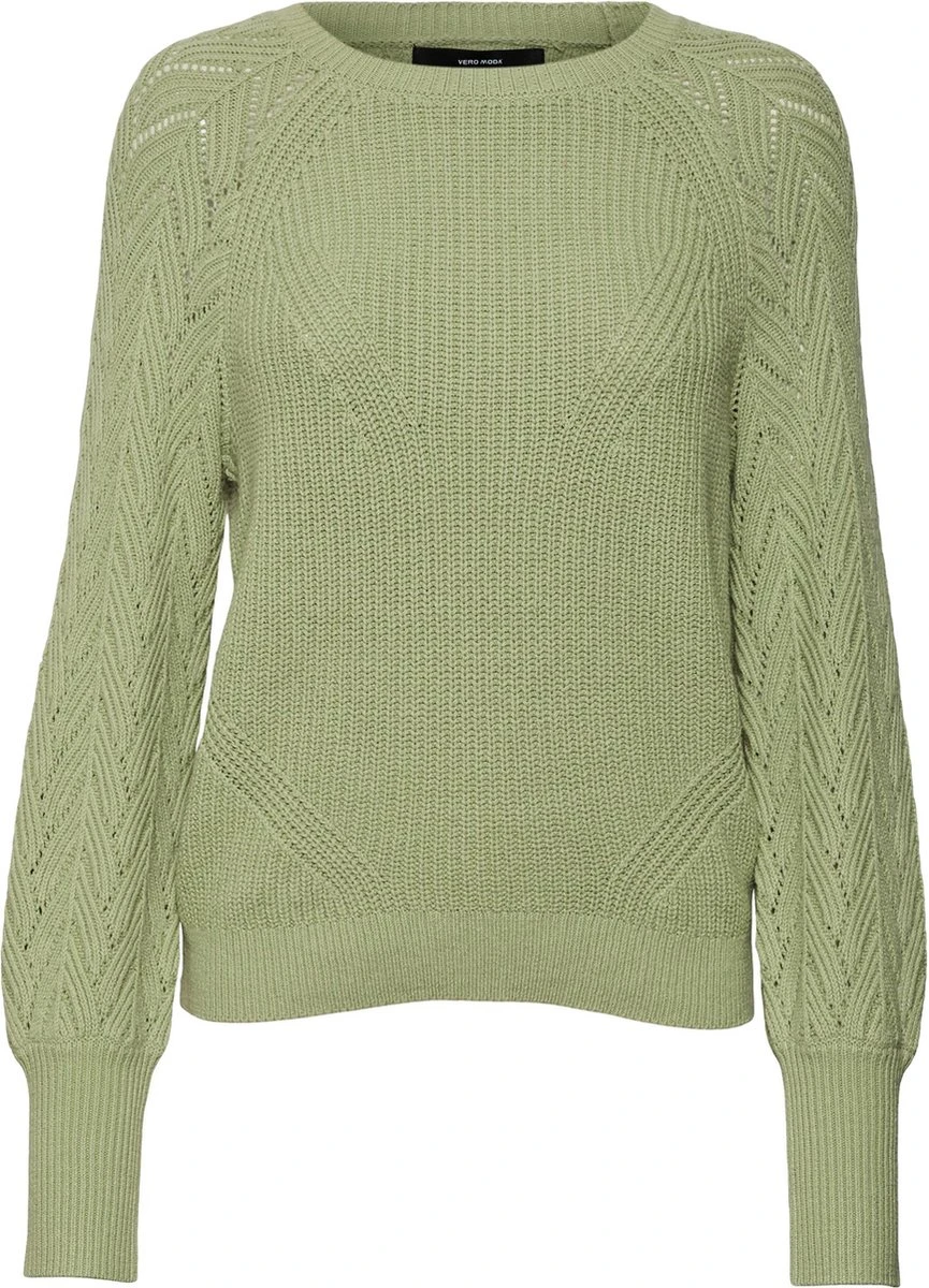 Vero Moda Trui Vmnicola Ls O-neck Pullover Boo 10277711 Reseda Dames Maat - L 1 Vero Moda Trui Vmnicola Ls O-neck Pullover Boo 10277711 Reseda Dames Maat - L