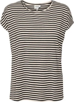 VERO MODA VMAVA PLAIN SS TOP STRIPE GA JRS NOOS Dames T-shirt - Maat XXL
