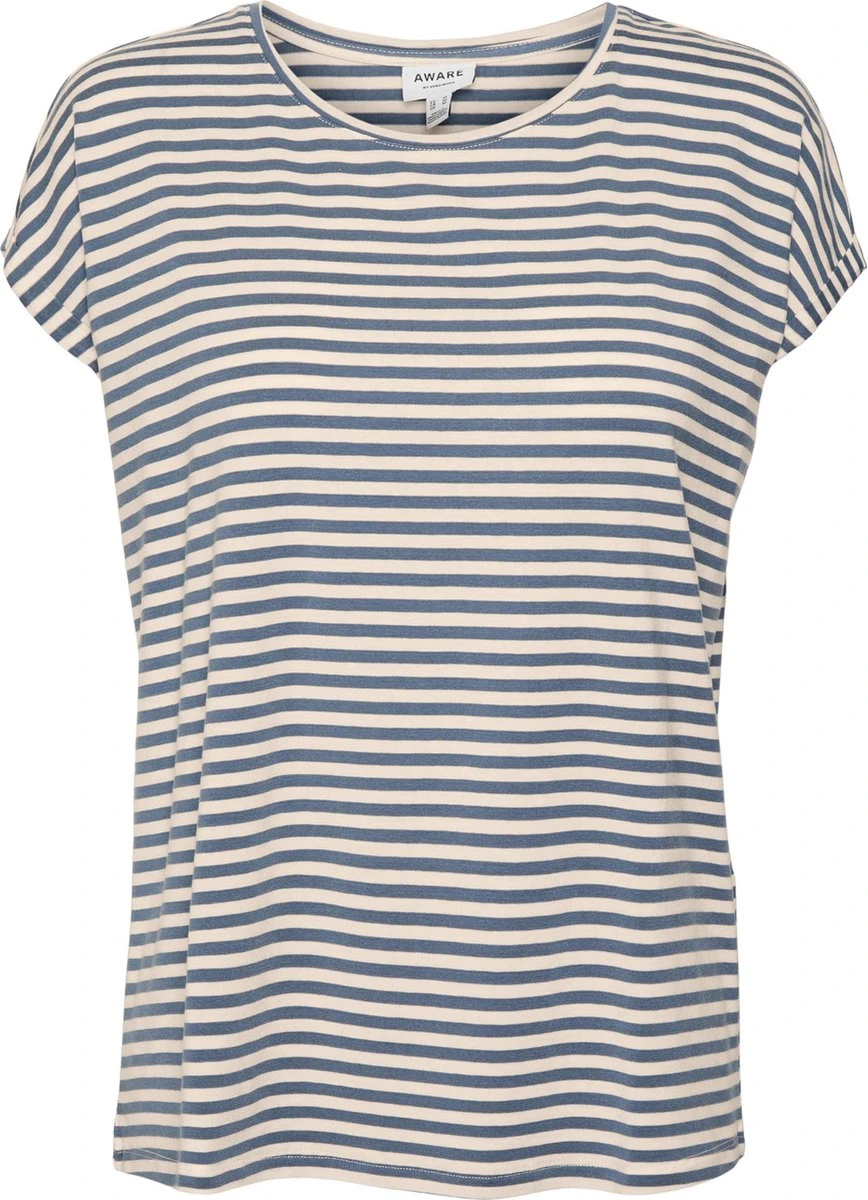 Vero Moda T-shirt Vmava Plain Ss Top Stripe Ga Jrs N 10284469 China Blue Dames Maat - L 1 Vero Moda T-shirt Vmava Plain Ss Top Stripe Ga Jrs N 10284469 China Blue Dames Maat - L