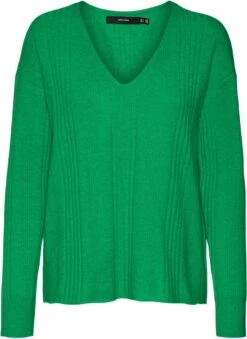 Vero Moda Trui Vminnie Ls V-neck Pullover Ga Boo 10277276 Bright Green Dames Maat - XL