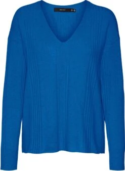 Vero Moda Trui Vminnie Ls V-neck Pullover Ga Boo 10277276 Skydiver Dames Maat - XL