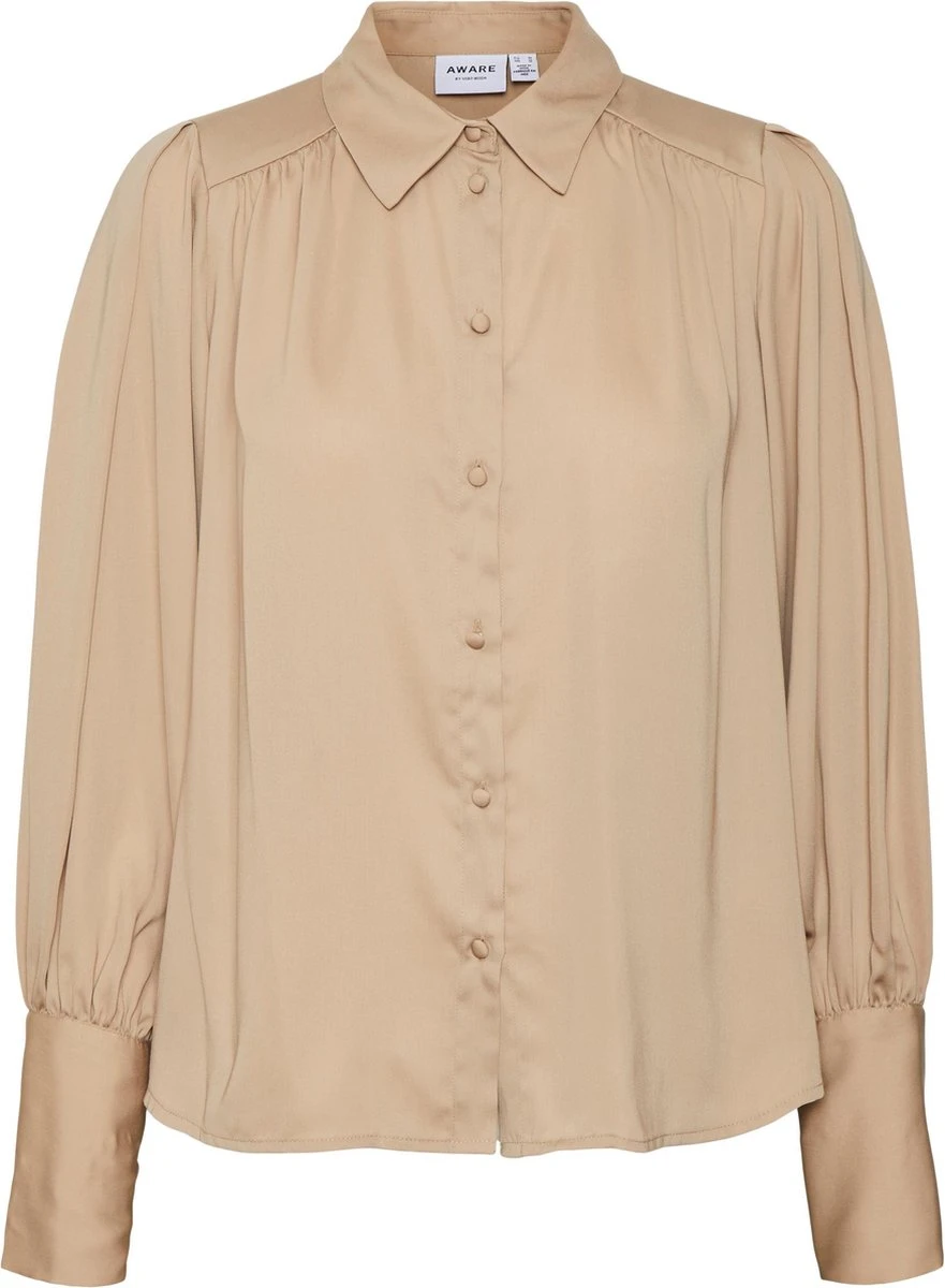 Vero Moda Blouse Vmcasey Ls Shirt Vma 10279362 Silver Mink Dames Maat - XXL 1 Vero Moda Blouse Vmcasey Ls Shirt Vma 10279362 Silver Mink Dames Maat - XXL