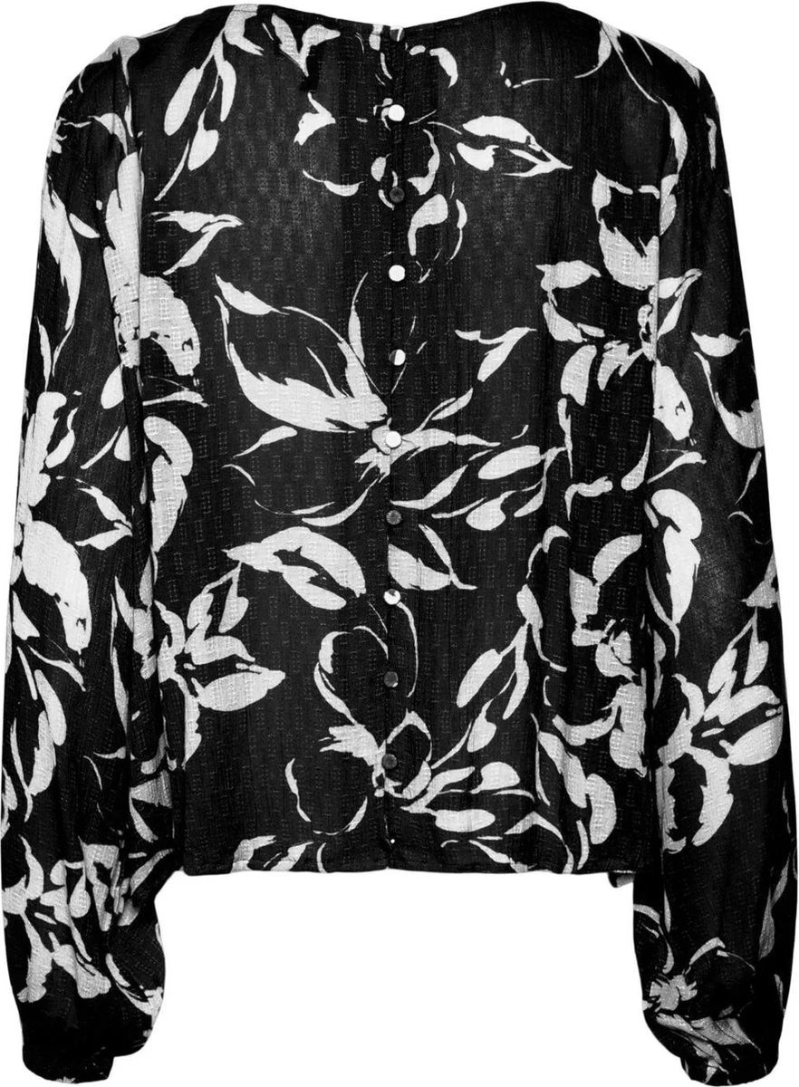 Vero Moda Blouse Vmpolliana Ls Top Wvn 10282201 Black Dames Maat - XL 2 Vero Moda Blouse Vmpolliana Ls Top Wvn 10282201 Black Dames Maat - XL - Afbeelding 2