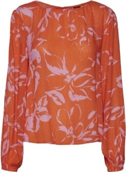Vero Moda Blouse Vmpolliana Ls Top Wvn 10282201 Scarlet Ibis/polliana Dames Maat - L