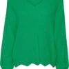 Vero Moda Trui Vmnewlexsun Scallop Ls V-neck Pull 10281455 Bright Green Dames Maat - L