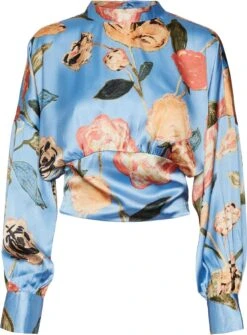 Vero Moda VMRENEE NOA LS SHORT TOP WVN Dames Cropped Top Little Boy Blue Maat - L