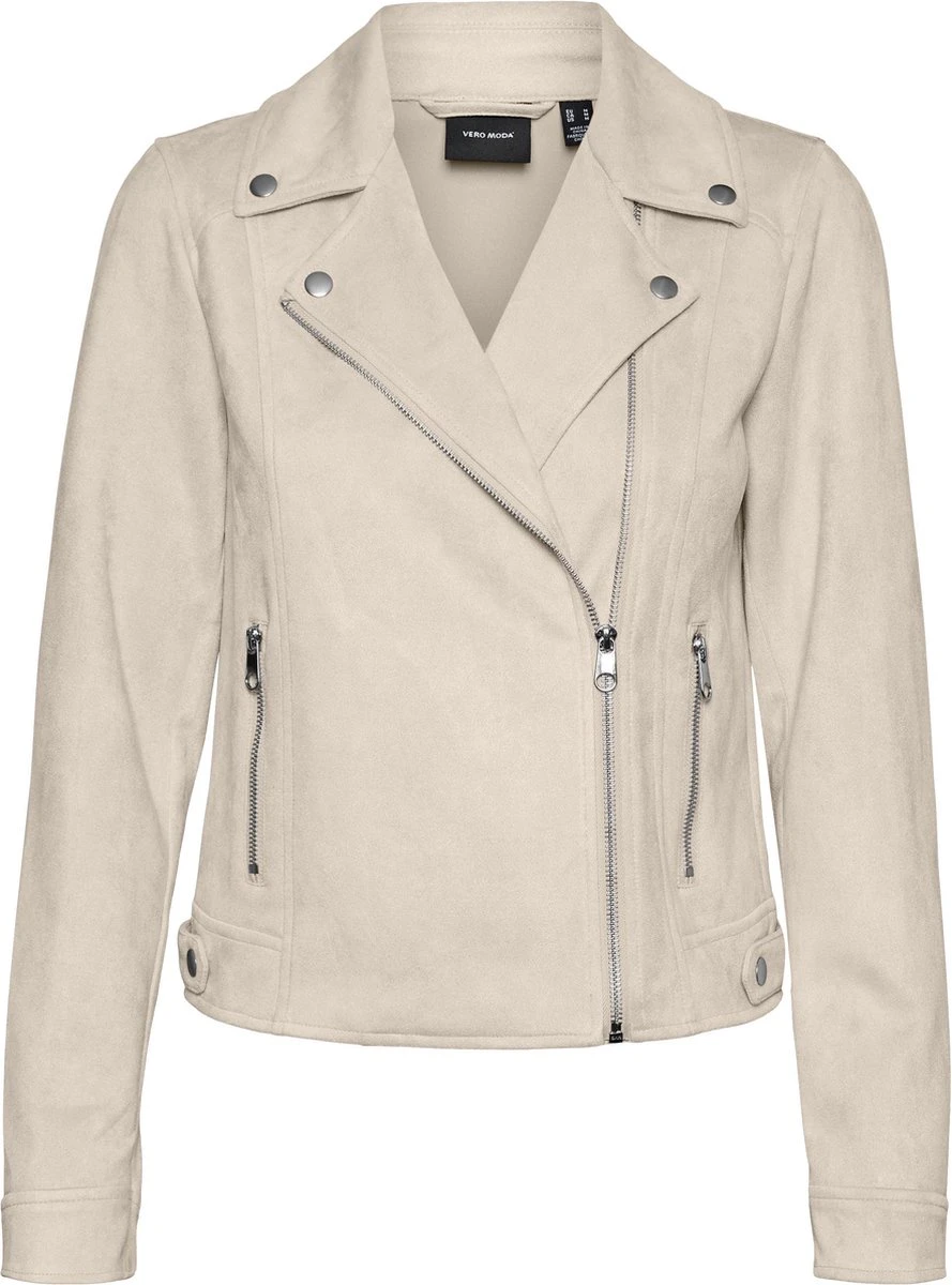 Vero Moda VMJOSE SHORT FAUX SUEDE JACKET BOOS Dames Biker Jacket Birch - Maat L 1 Vero Moda VMJOSE SHORT FAUX SUEDE JACKET BOOS Dames Biker Jacket Birch - Maat L