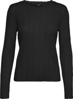 VERO MODA VMKARIS LS O-NECK POINTELLE BLOU. GA BOO Dames Trui - Maat M