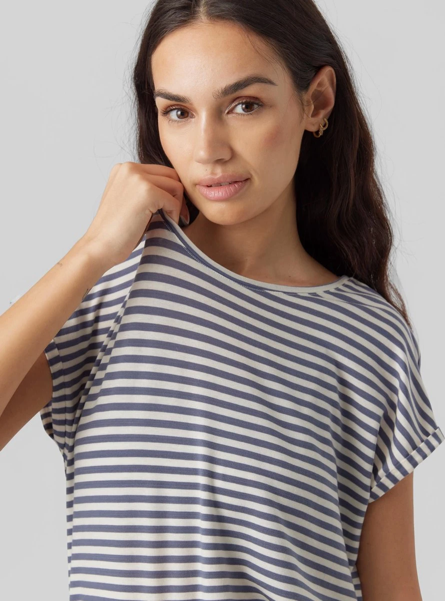 Vero Moda T-shirt Vmava Plain Ss Top Stripe Ga Jrs N 10284469 China Blue Dames Maat - L 5 Vero Moda T-shirt Vmava Plain Ss Top Stripe Ga Jrs N 10284469 China Blue Dames Maat - L - Afbeelding 5