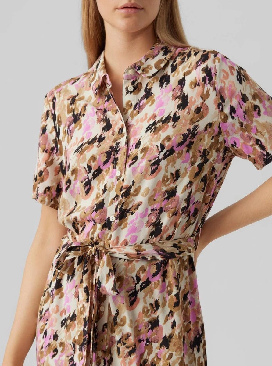 Vero Moda Jurk Vmeasy S/s Long Shirt Dress R1 Wvn 10286792 Tigers Eye/ina Dames Maat - XL 5 Vero Moda Jurk Vmeasy S/s Long Shirt Dress R1 Wvn 10286792 Tigers Eye/ina Dames Maat - XL - Afbeelding 5