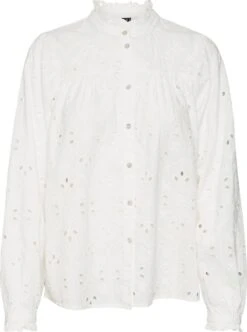 Vero Moda Blouse Vmpenri L/s Emb Shirt Wvn Btq 10284661 Snow White Dames Maat - XXL