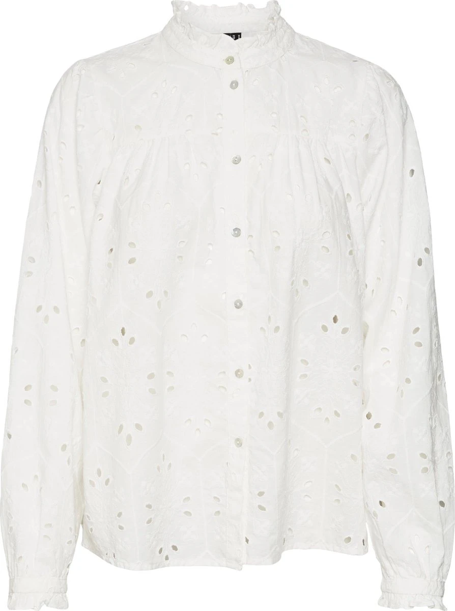 Vero Moda Blouse Vmpenri L/s Emb Shirt Wvn Btq 10284661 Snow White Dames Maat - XXL 1 Vero Moda Blouse Vmpenri L/s Emb Shirt Wvn Btq 10284661 Snow White Dames Maat - XXL