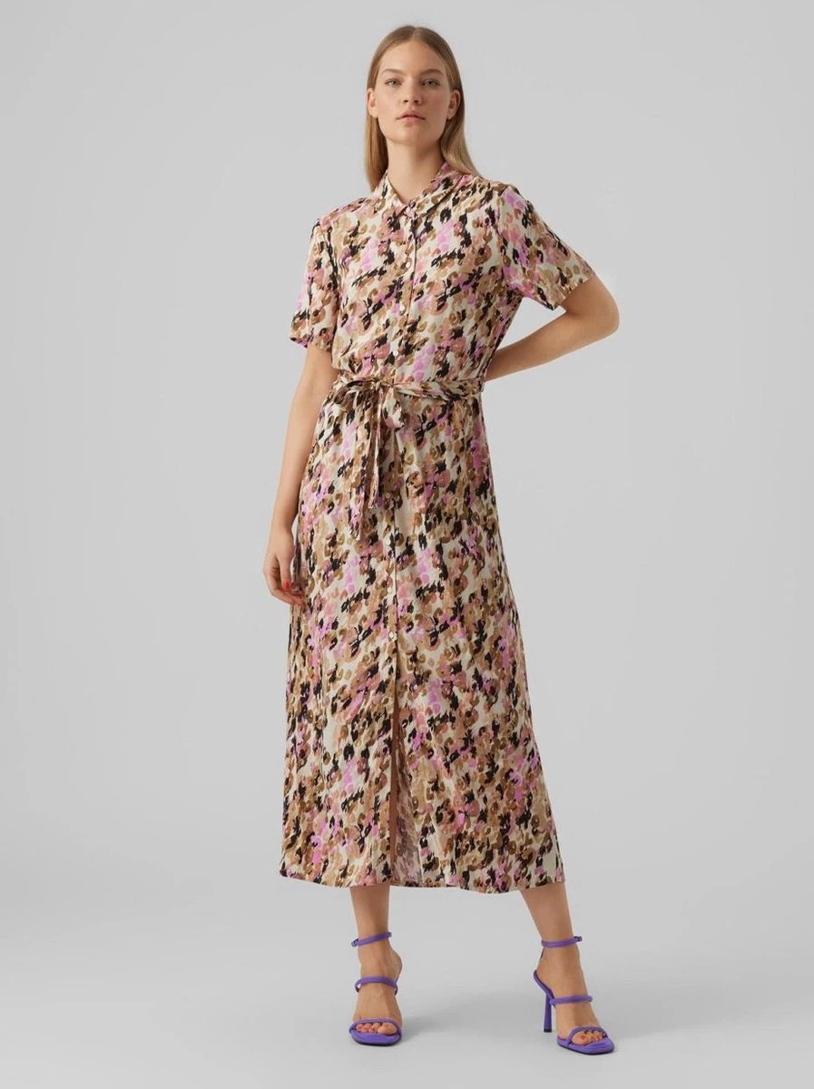 Vero Moda Jurk Vmeasy S/s Long Shirt Dress R1 Wvn 10286792 Tigers Eye/ina Dames Maat - S 11 Vero Moda Jurk Vmeasy S/s Long Shirt Dress R1 Wvn 10286792 Tigers Eye/ina Dames Maat - S - Afbeelding 11