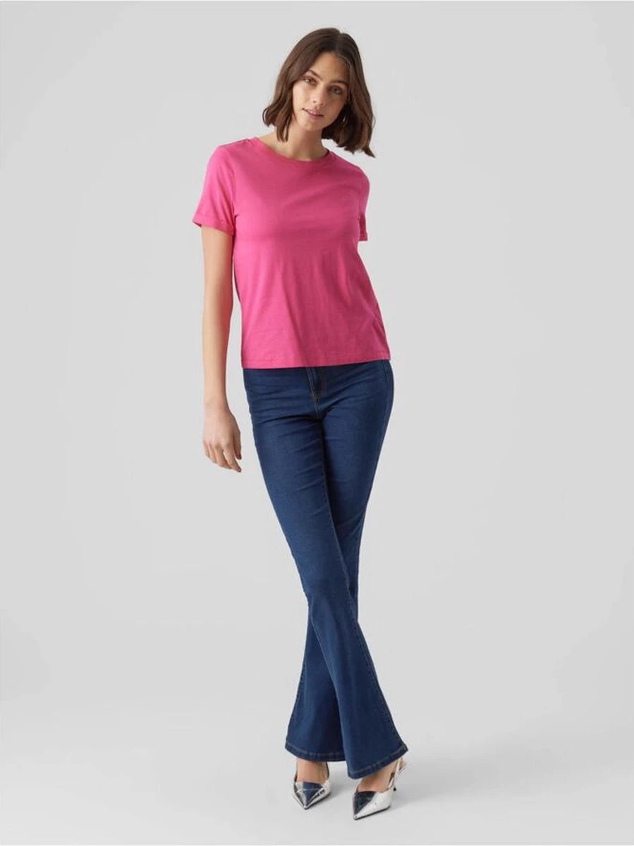 Vero Moda T-shirt Vmpaula S/s T-shirt Noos 10243889 Pink Yarrow Dames Maat - L 5 Vero Moda T-shirt Vmpaula S/s T-shirt Noos 10243889 Pink Yarrow Dames Maat - L - Afbeelding 5