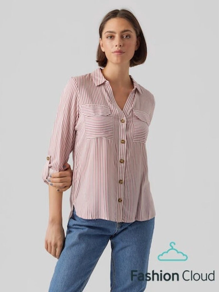 Vero Moda Blouse Vmbumpy L/s Shirt New Wvn Noos 10275283 Snow White/nostalgia Dames Maat - M 8 Vero Moda Blouse Vmbumpy L/s Shirt New Wvn Noos 10275283 Snow White/nostalgia Dames Maat - M - Afbeelding 8