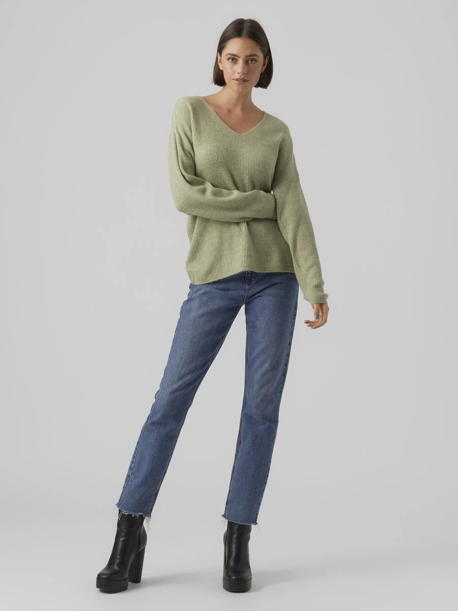 VERO MODA VMCREWLEFILE LS V-NECK BLOUSE NOOS Dames Trui - Maat M 2 VERO MODA VMCREWLEFILE LS V-NECK BLOUSE NOOS Dames Trui - Maat M - Afbeelding 2