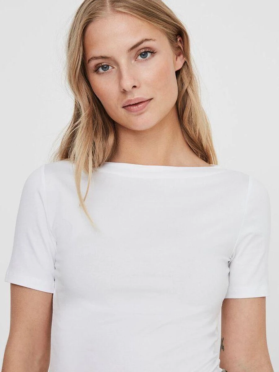 Vero Moda VMPANDA MODAL SS TOP - Bright White White 10 Vero Moda VMPANDA MODAL SS TOP - Bright White White - Afbeelding 10