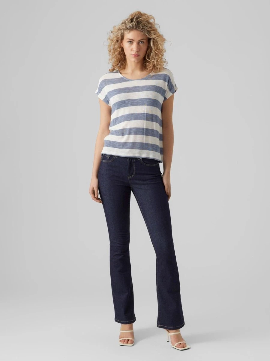 Vero Moda T-shirt Vmwide Stripe S/l Top Ga Jrs Noos 10284474 China Blue Dames Maat - M 6 Vero Moda T-shirt Vmwide Stripe S/l Top Ga Jrs Noos 10284474 China Blue Dames Maat - M - Afbeelding 6