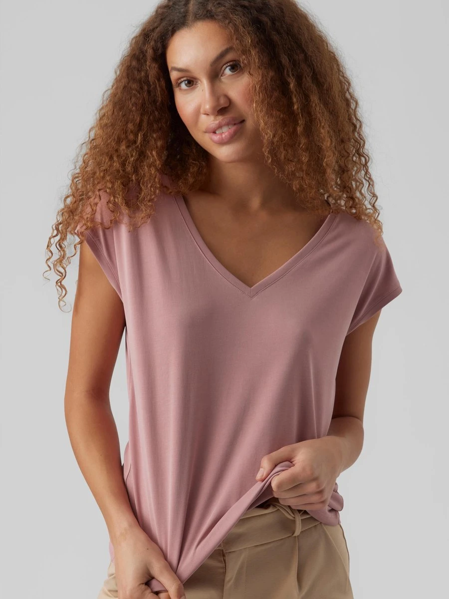 Vero Moda T-shirt Vmfilli Ss V-neck Tee Ga Noos 10247666 Nostalgia Rose Dames Maat - M 4 Vero Moda T-shirt Vmfilli Ss V-neck Tee Ga Noos 10247666 Nostalgia Rose Dames Maat - M - Afbeelding 4