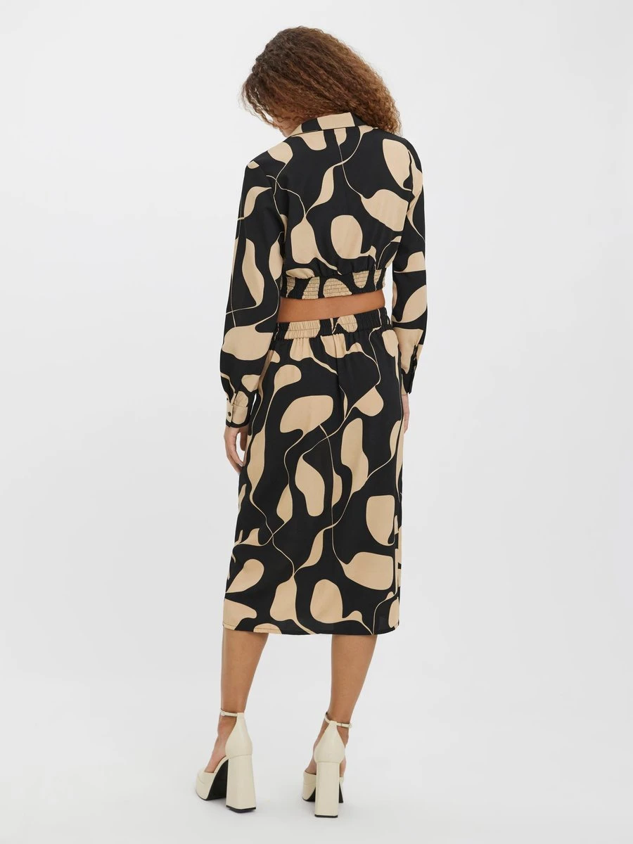 Vero Moda VMLYDIA LS SHORT SHIRT WVN Dames Top Black - Maat XL 3 Vero Moda VMLYDIA LS SHORT SHIRT WVN Dames Top Black - Maat XL - Afbeelding 3