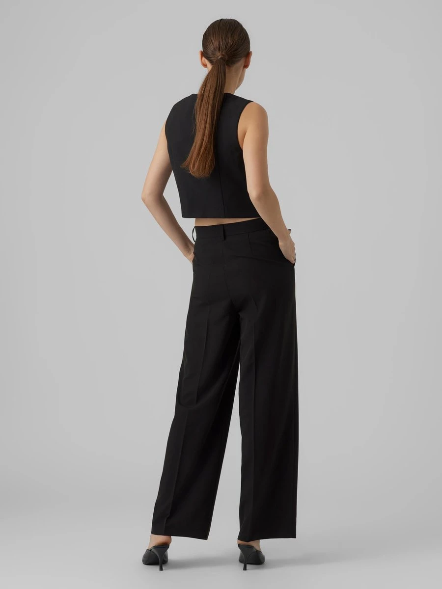 Vero Moda VMTROIAN SL TAILORED VEST Dames Gilet Black - Maat XS 3 Vero Moda VMTROIAN SL TAILORED VEST Dames Gilet Black - Maat XS - Afbeelding 3