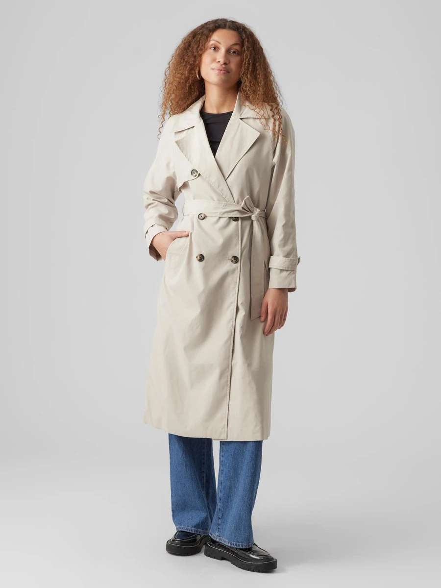 Vero Moda VMTESSA ALMA LONG TRENCHCOAT LCS Dames Jas Silver Lining - Maat M 5 Vero Moda VMTESSA ALMA LONG TRENCHCOAT LCS Dames Jas Silver Lining - Maat M - Afbeelding 5