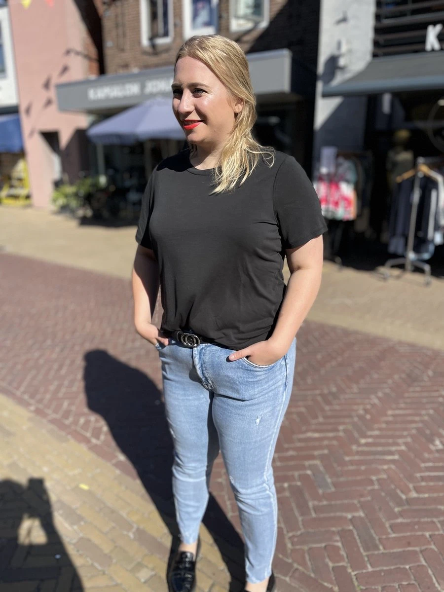 VERO MODA CURVE VMEVABIA SS TOP JRS CURVE Dames T-shirts - Maat L/50 6 VERO MODA CURVE VMEVABIA SS TOP JRS CURVE Dames T-shirts - Maat L/50 - Afbeelding 6