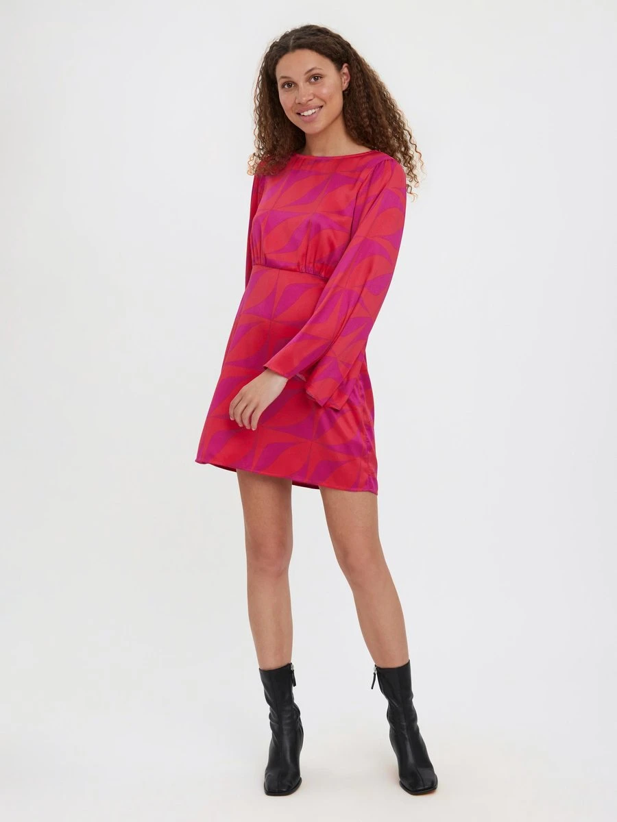 Vero Moda VMKYPRA LS MINI DRESS WVN Dames Jurk Love Potion - Maat S 2 Vero Moda VMKYPRA LS MINI DRESS WVN Dames Jurk Love Potion - Maat S - Afbeelding 2