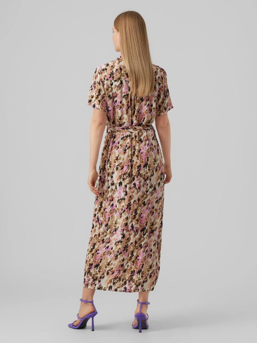 Vero Moda Jurk Vmeasy S/s Long Shirt Dress R1 Wvn 10286792 Tigers Eye/ina Dames Maat - S 5 Vero Moda Jurk Vmeasy S/s Long Shirt Dress R1 Wvn 10286792 Tigers Eye/ina Dames Maat - S - Afbeelding 5