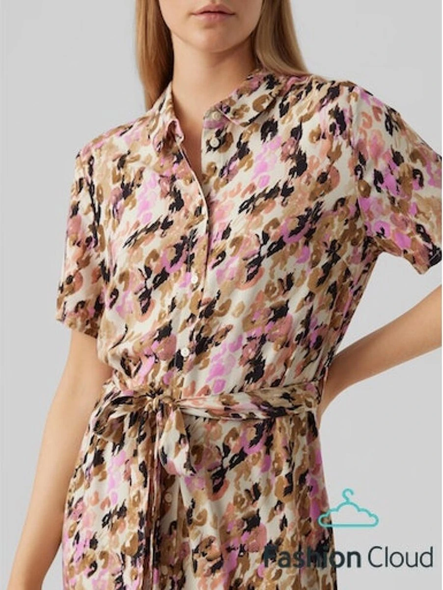 Vero Moda Jurk Vmeasy S/s Long Shirt Dress R1 Wvn 10286792 Tigers Eye/ina Dames Maat - M 8 Vero Moda Jurk Vmeasy S/s Long Shirt Dress R1 Wvn 10286792 Tigers Eye/ina Dames Maat - M - Afbeelding 8