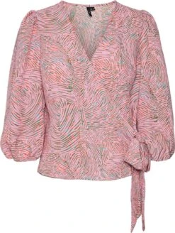 Vero Moda T-shirt Vmpepper Aya 3/4 Wrap Top Wvn 10282131 Cyclamen Dames Maat - L