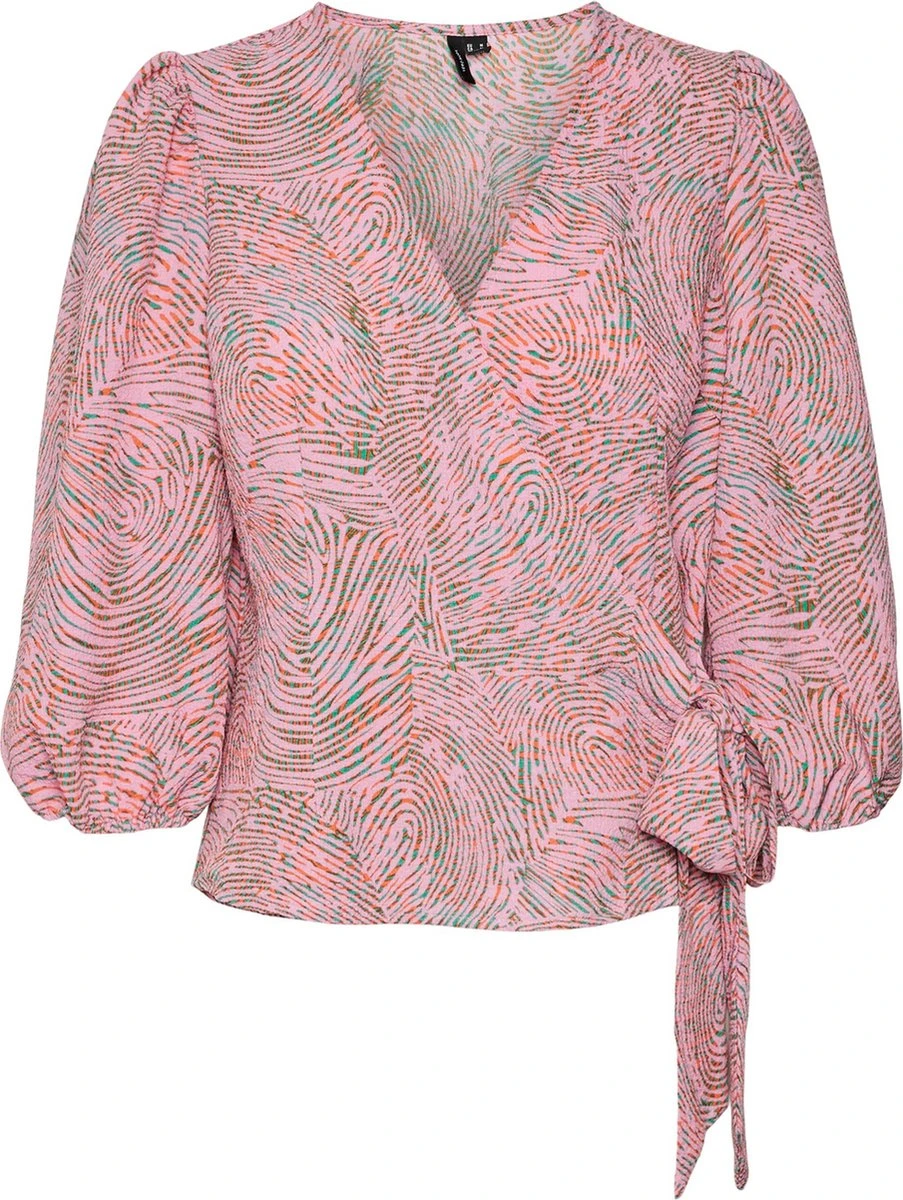 Vero Moda T-shirt Vmpepper Aya 3/4 Wrap Top Wvn 10282131 Cyclamen Dames Maat - L 1 Vero Moda T-shirt Vmpepper Aya 3/4 Wrap Top Wvn 10282131 Cyclamen Dames Maat - L