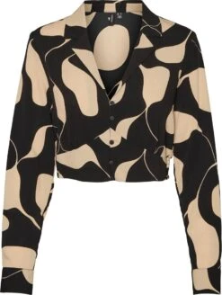 Vero Moda VMLYDIA LS SHORT SHIRT WVN Dames Top Black - Maat XL