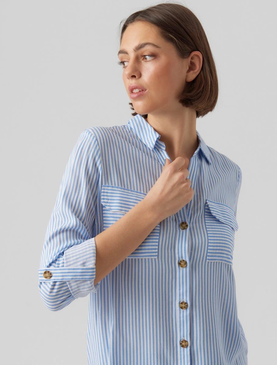 VERO MODA VMBUMPY L/S SHIRT NEW WVN NOOS Dames Blouse - Maat M 7 VERO MODA VMBUMPY L/S SHIRT NEW WVN NOOS Dames Blouse - Maat M - Afbeelding 7