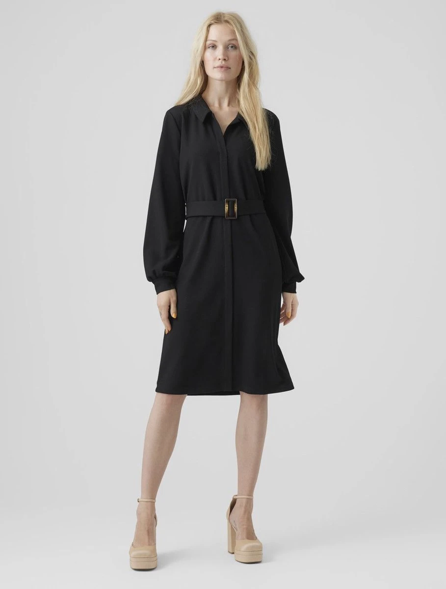 VERO MODA JURK VMPAM L/S SHIRT DRESS JRS BTQ BLACK DAMES MAAT - M 5 VERO MODA JURK VMPAM L/S SHIRT DRESS JRS BTQ BLACK DAMES MAAT - M - Afbeelding 5