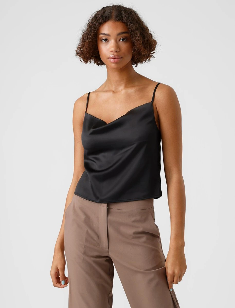 Vero Moda VMVICTORIA SL SHORT TOP D1 Dames Top Black - Maat S 5 Vero Moda VMVICTORIA SL SHORT TOP D1 Dames Top Black - Maat S - Afbeelding 5