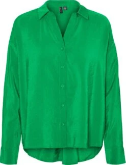 VERO MODA VMQUEENY LS OVERSIZE SHIRT WVN GA NOOS Dames Blouse - Maat M
