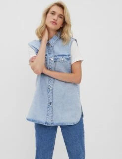 Vero Moda VMPHILINA OVERSIZE DENIM VEST Dames Gilet Light Blue Denim - Maat S -Vero Moda 920x1200 10