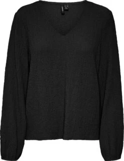 VERO MODA VMLEI L/S V-NECK TOP WVN BTQ Dames Top - Maat L