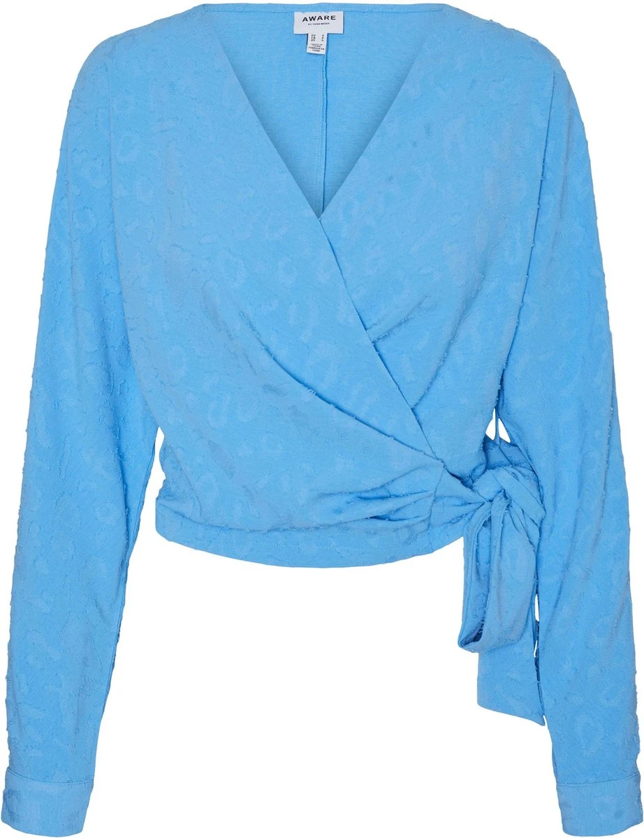 Vero Moda VMDAGMAR OSLO LS WRAP TOP VMA Dames Top Azure Blue - Maat L 1 Vero Moda VMDAGMAR OSLO LS WRAP TOP VMA Dames Top Azure Blue - Maat L